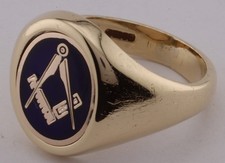 Mens 9ct gold & enamel Masonic