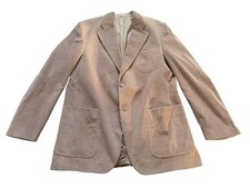Benvenuto Men’s 46 R Cord Corduroy Tan Jacket Blazer 100% Cotton