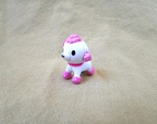 Mini White/Pink Plastic Poodle