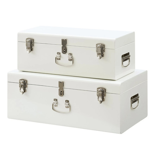 Cream metal storage - storage, trunks