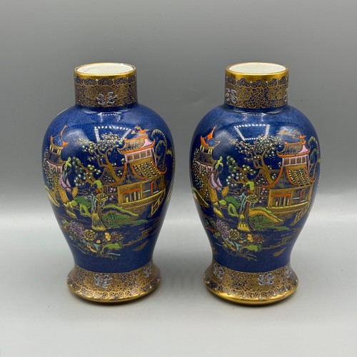 Pair carlton ware vases - w&r,