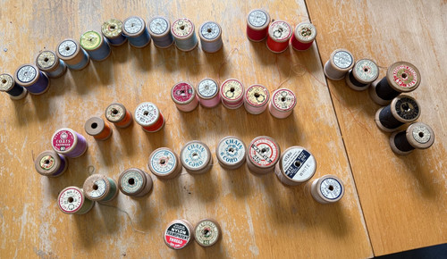 Vintage wooden cotton reels - vintage,