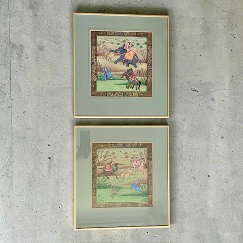 Pair vintage indian silk - indian,