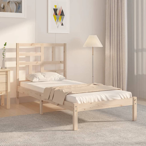 Bed frame solid pine - pine, natural