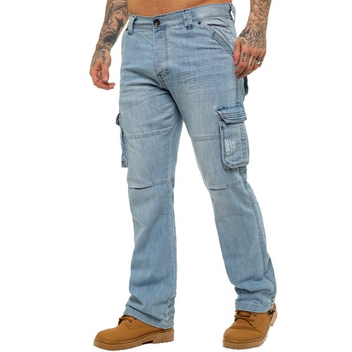 Enzo mens cargo combat jeans - combat,