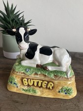 MINT BOXED VINTAGE JAMES HERRIOT'S COUNTRY KITCHEN CERAMIC COW BUTTER DISH