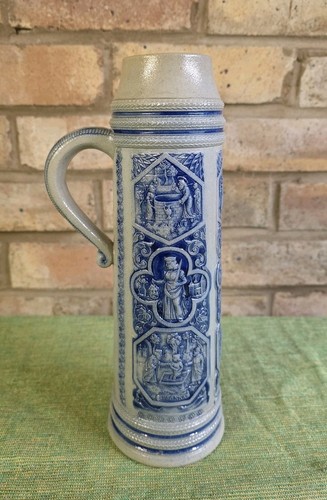 Antique german beer stein tall - beer,