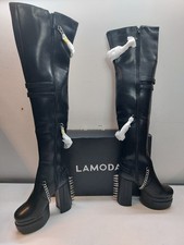 Lamoda Scream Black Skull Tall Thigh Boots - UK Size 5