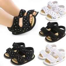 Newborn Baby Boys Girls Anti-Slip Summer Sandals First Walkers Soft Soled Shoes