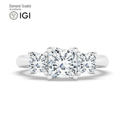 Princess diamond trilogy ring - trilogy,