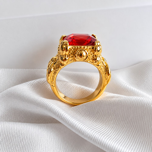 Men gold signet ring - men,