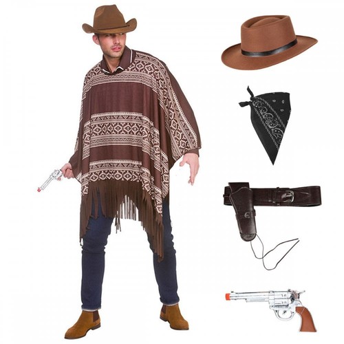 Mens western cowboy poncho - mens, +