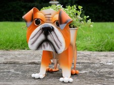Bulldog Planter Metal Nodding