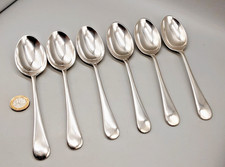 6 Antique Elkington EPNS Silver Plated Dessert Spoons - Old English  18cm