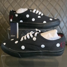 Fred Perry Clarence Black Polka Dot Canvas Trainers Women’s UK 4 Lace Up Shoes