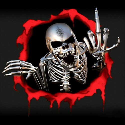Metal skeleton skull car - 3d,