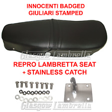 Lambretta Li, TV, SX  REPRO BLACK GIULIARI DUAL SEAT + STAINLESS CATCH & FIXINGS