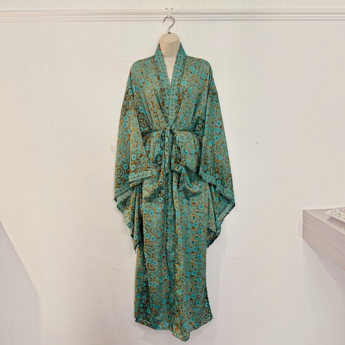 Long kimono robe turquoise - kimono, |
