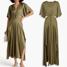 Maje Twisted Cutout Satin Maxi