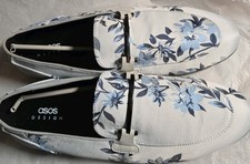 Mens White & Blue Loafer Shoes