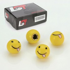 4X Valve Caps Tire Valve Cover Ball Smiley Tongue For Honda