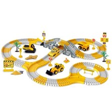 255 PCS Construction Race Track for Kids, Bulldozer Truck Car Toys Playset Gifts