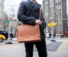 Bag leather vintage men - vintage,