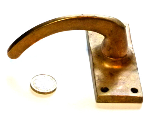 Single art deco brass lever - art,
