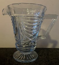 Art Deco Glass Jug Blue