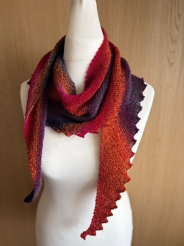 Hand knitted hitchhiker scarf - hand,
