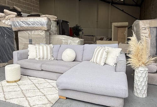 Light grey blue dfs corner - light, grey/blue