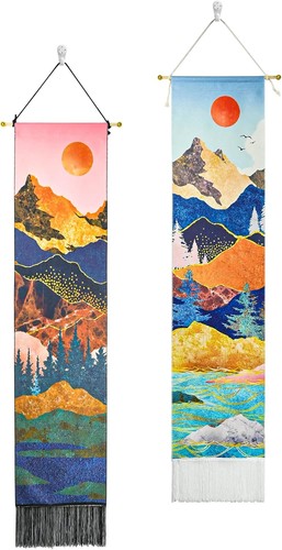2pcs mountain wall hanging - 2pcs,