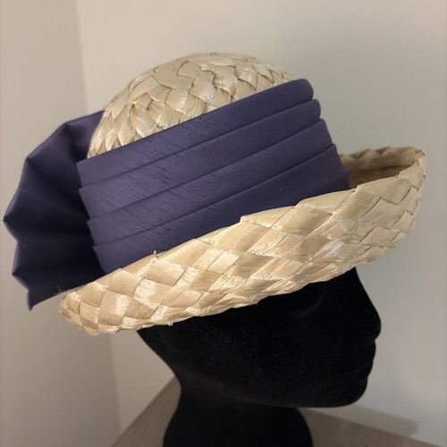 Vintage raffia hat cream - vintage,