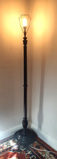 Vintage Antique Art Deco Era Solid Mahogany Standard Floor Lamp