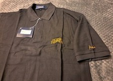 Pringle Mens Black Medium Pique Shirt S/S 100%Cotton 2xGlayva Embroidery UK Made