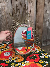 MATTHEW WILLIAMSON RETRO GOLD METAL FRAMED PINEAPPLE WALL HANGING MIRROR RARE