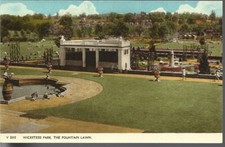 SCARCE OLD POSTCARD - FOUNTAIN LAWN - WICKSTEED PARK - NORTHAMPTONSHIRE C.1975