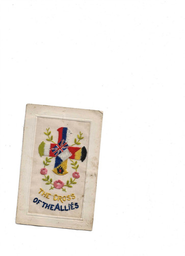 Embroidered silk postcard - 1,