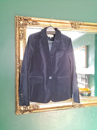 Navy blue hobbs velvet blazer - navy,