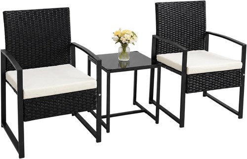 3pc rattan table chair - rattan,