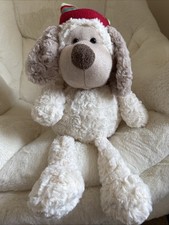 Fluffy  Dog Toy With Hat  Super Soft Plush Snuggle Toy 36 Cm