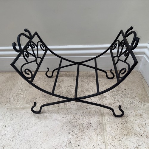 Log basket holder black cast - black,