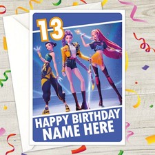 KPOP DEMON HUNTERS Personalised Birthday Card - huntr/x rumi mira zoey k-pop