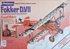 Vintage retro Platignum Ernst Udet Fokker D.VII Triplane card art model kit