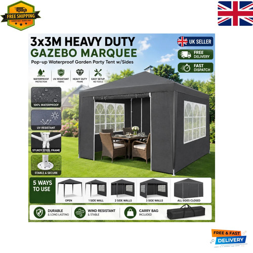 3x3m heavy duty gazebo marquee - duty,