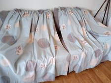 Duck egg Blue Curtains pair lined cotton beautiful width 42" each by 52" drop