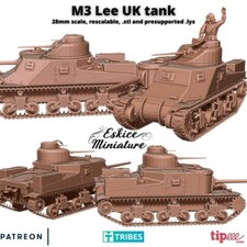 M3 Lee UK Tank - 28mm - Bolt Action / Chain of Command / Wargaming
