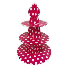 AEX 3 Tier Cake Stand Kids Party Wedding Large Polka Dot Cupcake Dessert Holder