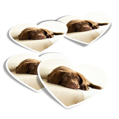 Heart stickers brown - 4x,