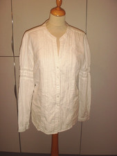 Fat Face Boho Gypsy Style White Cotton Pintucked  Top Size 16   (E1)